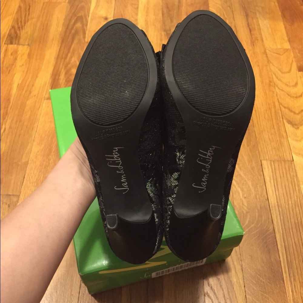 Sam and Libby peep toe black heels - Picture 3 of 4